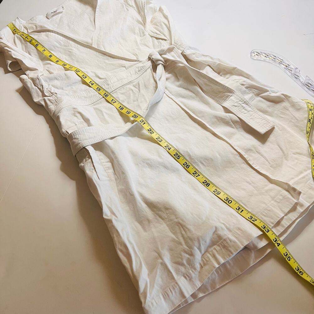 A.L.C Sidelle Linen Blend Wrap Dress Size 14 Off White - Picture 10 of 11